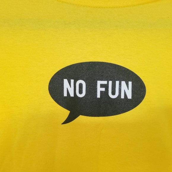 Men's Yellow "No Fun" Graphic Tee - 100% Pre Shrunk Cotton - New Without Tags - Picture 6 of 6